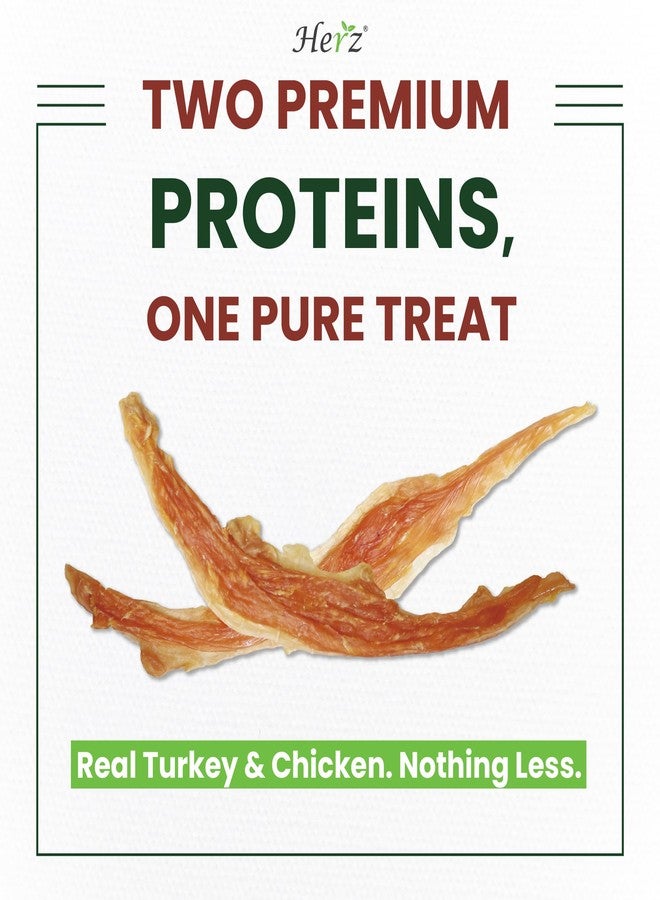 Herz Turkey Tendons for Dogs, Duo-Protein, Hypoallergenic Puppy Treats, USA-Sourced, Rawhide Free, Long Lasting Chews, Turkey Tendon & Chicken, Healthy Dog Treats for Small Dogs, Ring (S), 3 oz Pack - Image 2